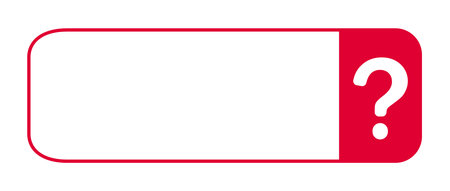 Red question mark on white background inside rounded rectangle frame.のイラスト素材