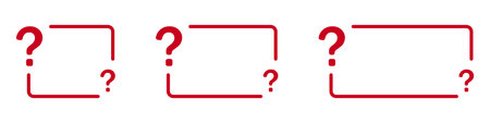 Red question mark frames in sequence.