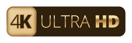 4k ultra hd logo design in gold and black.のイラスト素材