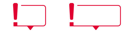Exclamation mark speech bubbles with red frames.のイラスト素材