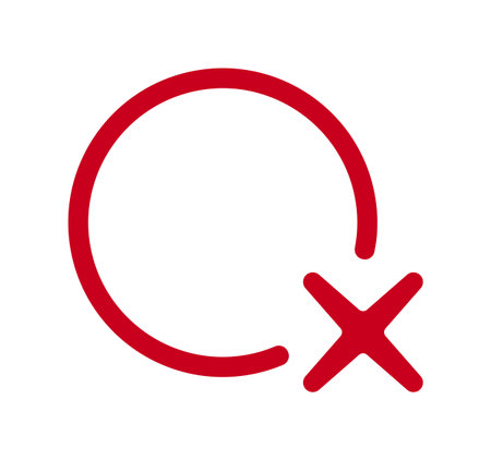 Red circle and x symbol on white background.のイラスト素材