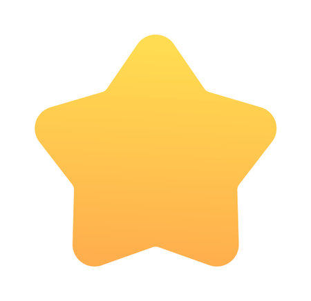 Minimalist yellow star shape with gradient effect on white background.のイラスト素材