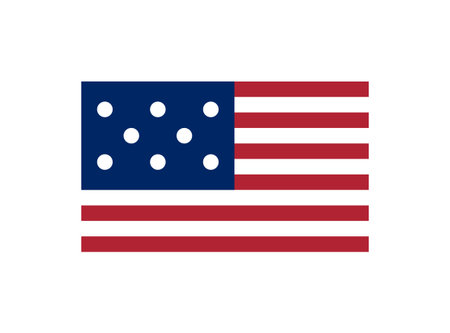 A contemporary take on the american flag featuring a unique arrangement of stars and stripes.のイラスト素材