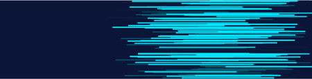 Blue horizontal lines create a tech-inspired abstract pattern on a dark backdrop, conveying...