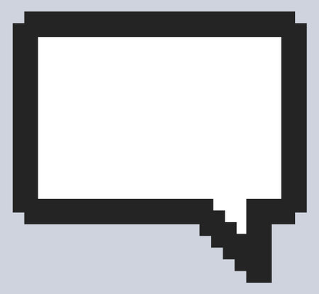Empty speech bubble icon with black border.