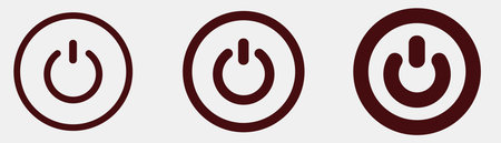 Power button symbols: three variations in circle design.