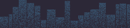Abstract city skyline composed of binary code, representing technology and urban innovation.