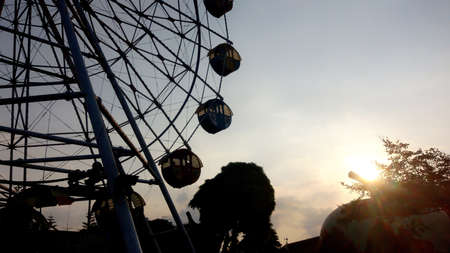 Carousel & Sunsetの写真素材