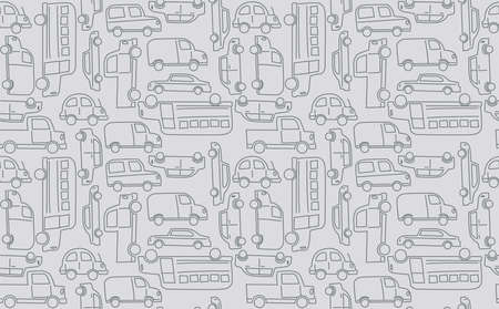 City Traffic Cars Vector Patternのイラスト素材