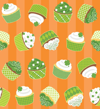 Saint Patty-Cakes Seamless Vector Patternのイラスト素材