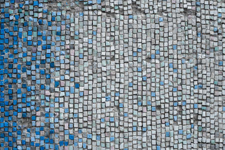 Close-up of a bluish-white gradient made of smalt on a mosaic.の写真素材