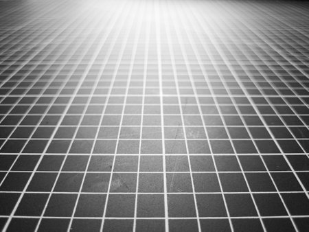 Abstract black and white background with grid. Perspective. Mat for cutting, macro.の写真素材