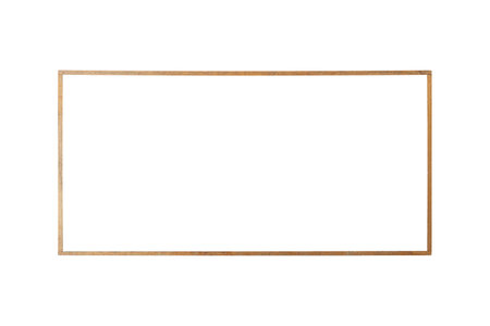 Old wooden square frame is isolated on white backgroung.の写真素材