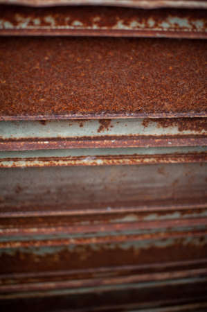 Rusty metal iron plates oxidized texture with foldsの写真素材