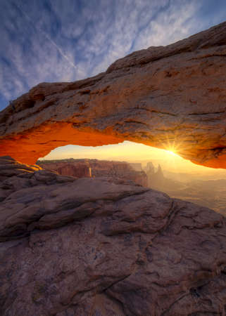 Vertical view of the magnificent focal point of Arches National Park, Utahの写真素材
