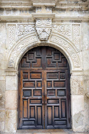 Entryway into the historic Alamo in San Antonio, TXの写真素材