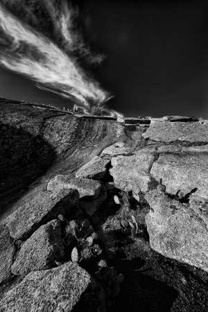Stunning vista near the summit of Enchanted Rock in the Texas Hill Countryの写真素材