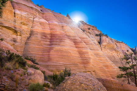 Dramatic sunrise as seen from a canyon near Cochiti, NMの写真素材