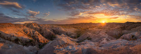 South Dakota Sunset Panoramaの写真素材
