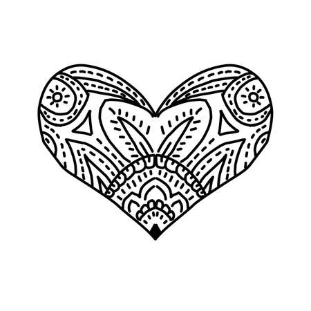 Sketch design of heart pattern on white backgroundのイラスト素材