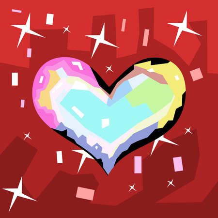 Abstract heart in wpap or pop art styleのイラスト素材