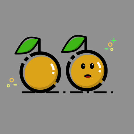 Simple icon of orange fruit on grey backgroundのイラスト素材