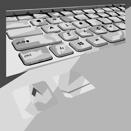 Laptop keyboard in wpap or pop art style with Black Whiteのイラスト素材