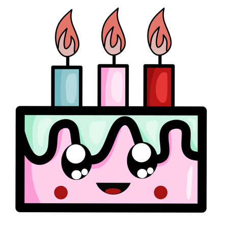 Simple Design of Illustration Birthday Cakeのイラスト素材