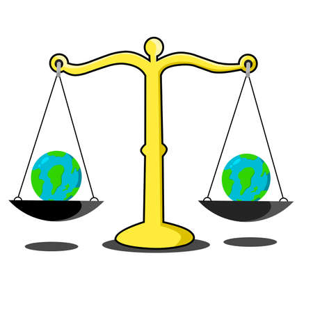 Simple design of illustration Earth's balanceのイラスト素材