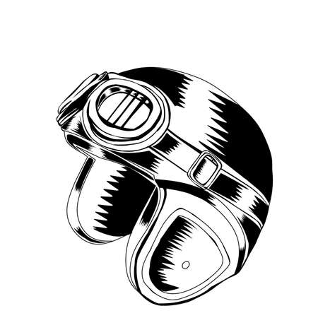 Sketch design of illustration race helmetのイラスト素材