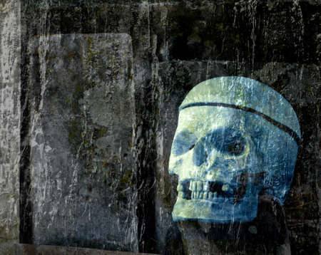 Halloween Spooky Ghost Skull Backgroundの写真素材