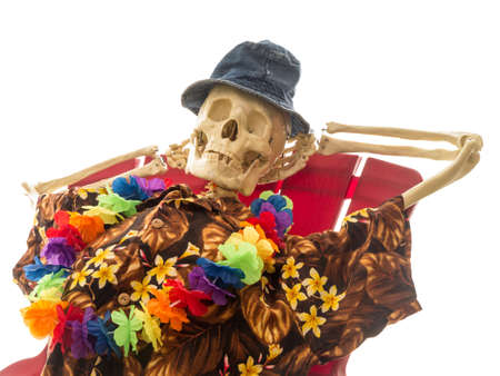 Relaxing skeleton on vacationの写真素材