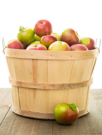 Apples in a basketの写真素材