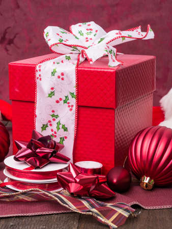 Wrapping Christmas Presentsの写真素材