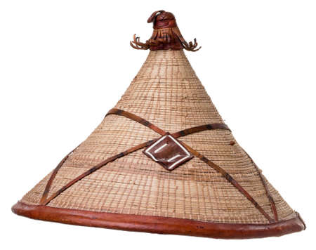 Conical Asian straw hatの写真素材