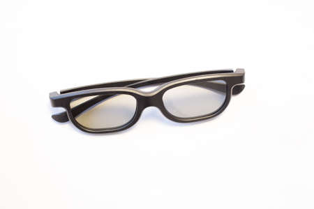 black eye glasses isolated on white background.