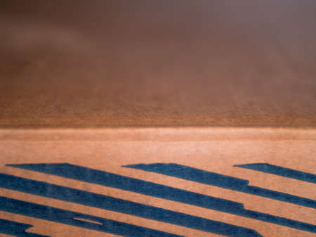Empty open rectangular cardboard box close up.の写真素材