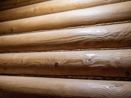 Wooden wall from logs as a background texture