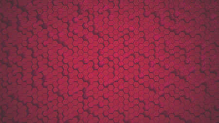 Abstract Hexagon red Geometric Surface Loop 5 Black: dark minimal hexagonal grid pattern animation in deep midnight black. Clean background with glossy black hexagon shapesの写真素材