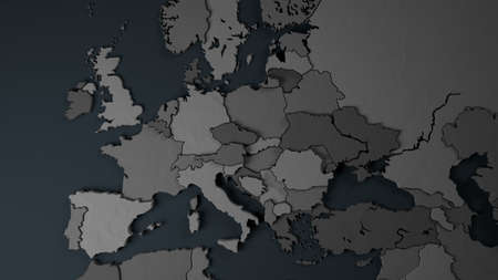 Europe map of 3d puzzles. European political countries. The European Unionの写真素材
