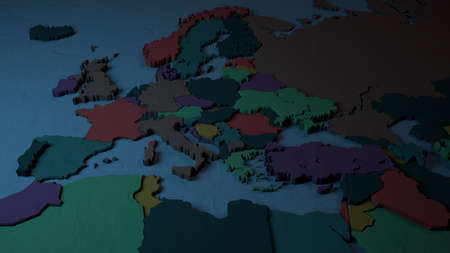 Europe map of 3d puzzles. European political countries. The European Unionの写真素材