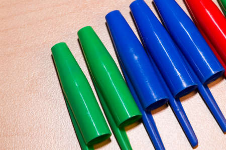 Colorful pen capsの写真素材
