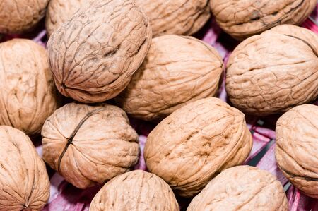 close-up of a group of nuts