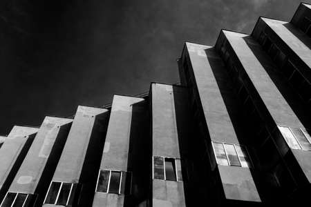 urban buildings in black and whiteの写真素材