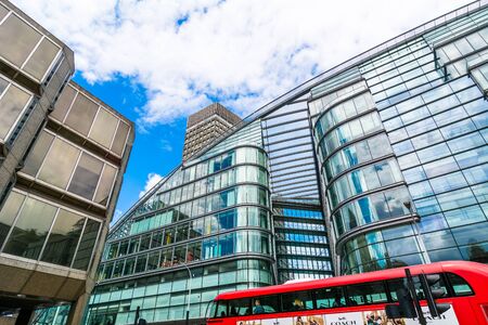 London street with modern buildingsのeditorial素材