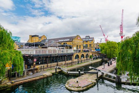 View of the neighborhood of Camden Town in Londonのeditorial素材