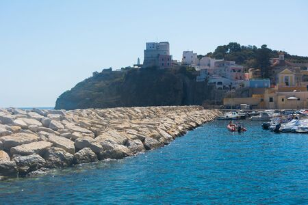 View from the sea of ??the city of Ponzaの写真素材