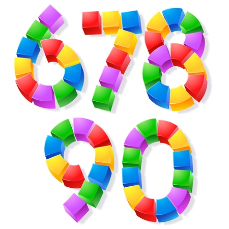 Alphabet of children s blocks  Vector illustration of funny cube font  のイラスト素材
