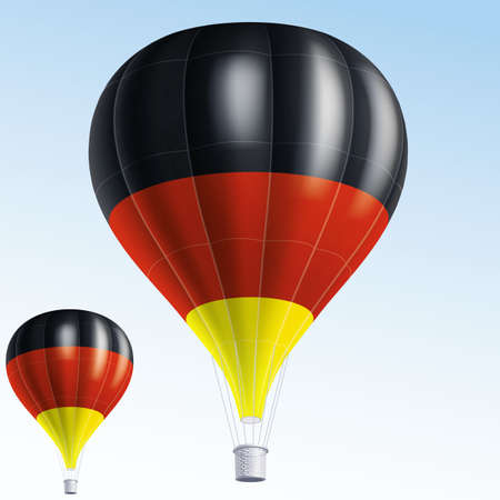 illustration of air balloons painted as Germany flagのイラスト素材
