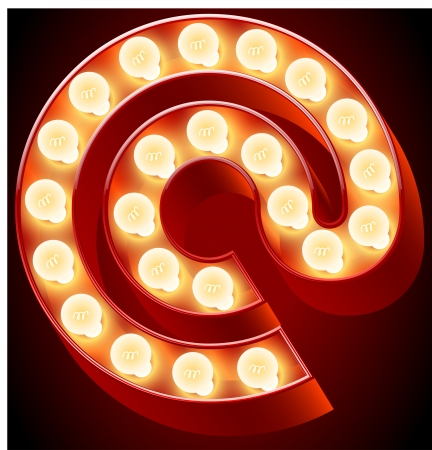 Old lamp alphabet for light board  Symbols のイラスト素材